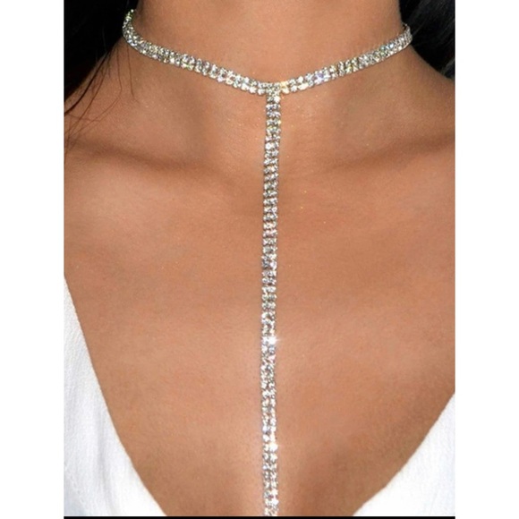 FASHION RHINESTONES Y LARIENT NECKLACE - Picture 1 of 5
